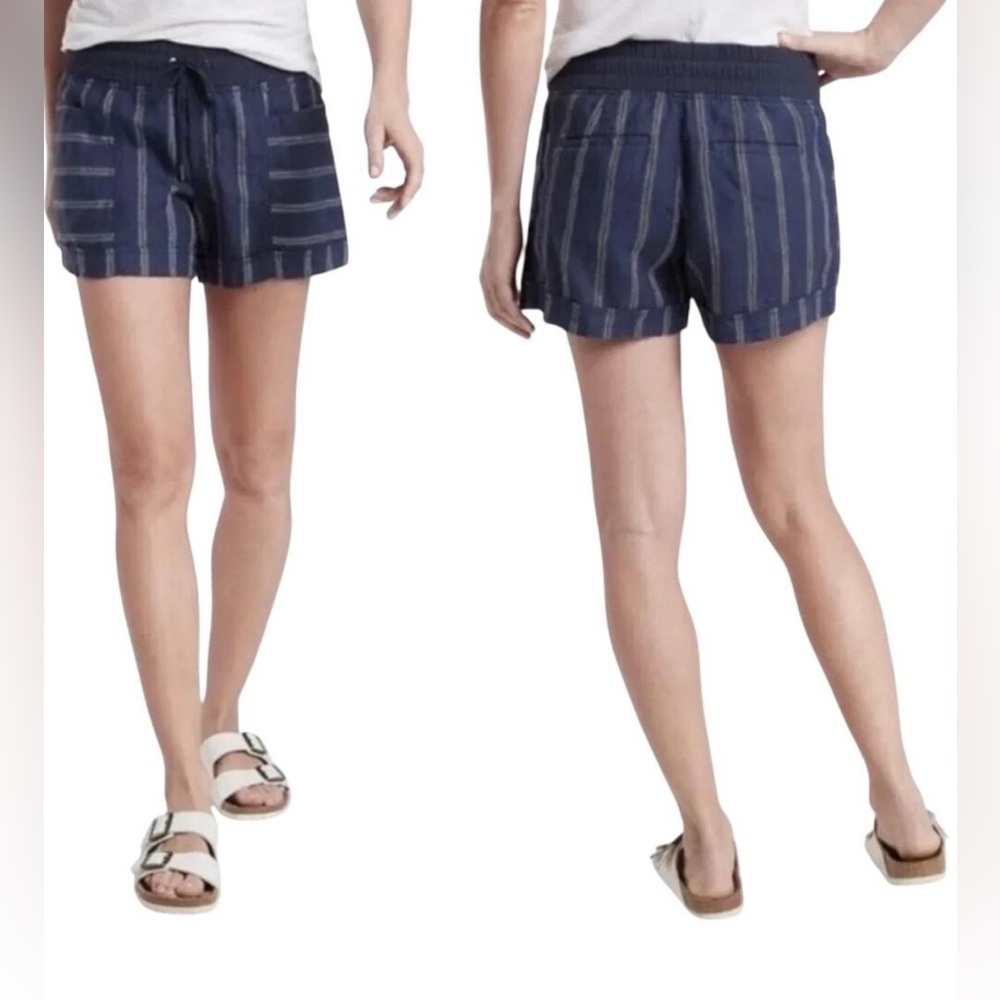 Athleta Blue Striped Women's Shorts - Size 4